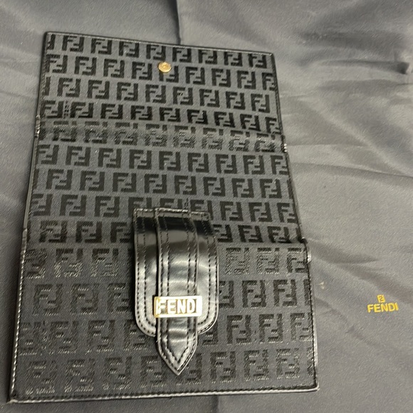 Fendi tri fold canvas wallet  stretch out 11x7.5 - Picture 6 of 8